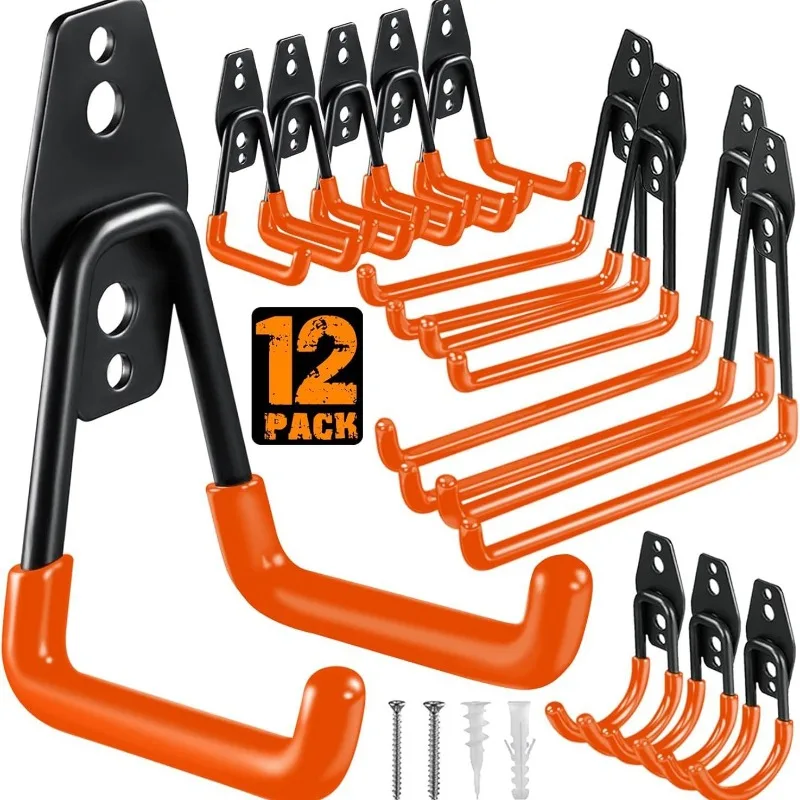 Workshop Tools On Wall - 12-delige set garage-opberghaken – robuuste wandmontage-organizer