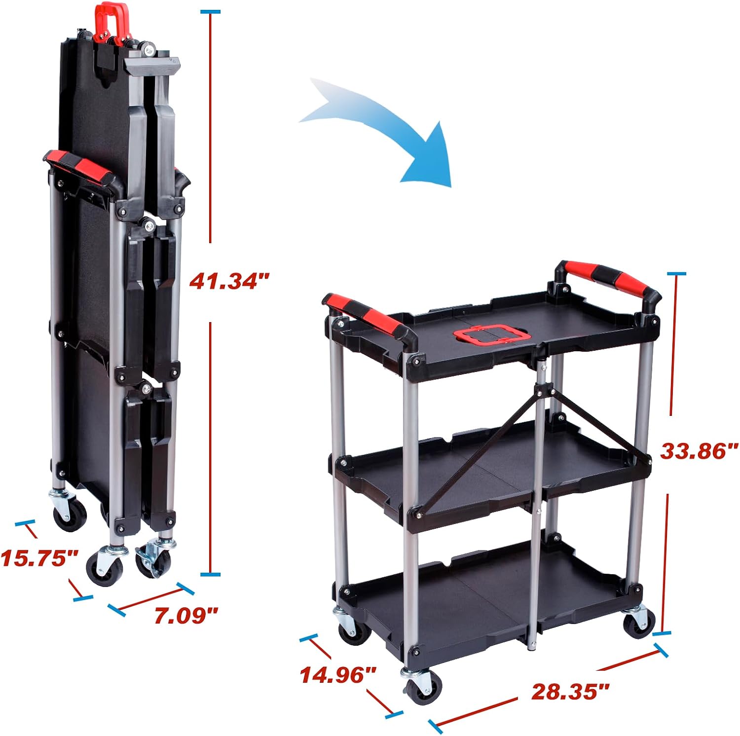 3-laags opvouwbare rollende we - Workshop Tools And Equipment recensie en prijs